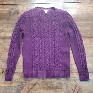 Purple Cable Knit Sweater